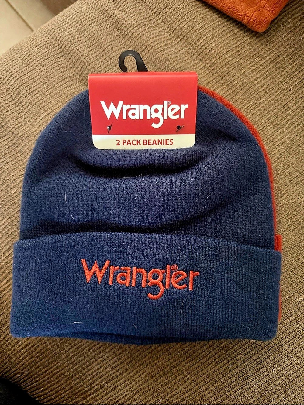 Wrangler 2 Pack Beanies Blue & Red NWT